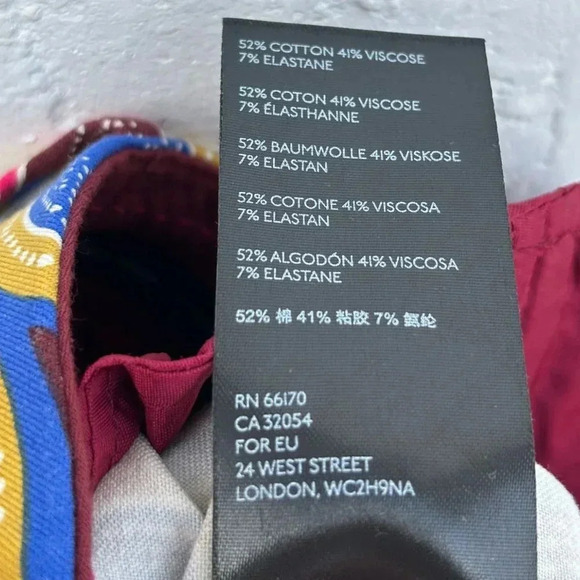 Anthropologie Womens The Essential Slim Printed Trousers Multicolor Size 6 - Picture 7 of 15